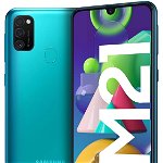 Smartphone Samsung Galaxy M21 (2020), Ecran Full HD+, Gorilla Glass, 64GB, 4GB RAM, Dual SIM, 4G, 4-Camere, BATERIE 6000 mAh, Green