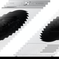 Uscator de rufe Bespoke Samsung DV90BB9445GHS7, Pompa de caldura, 9 kg, Clasa C, QuickDrive, AI Dry, SmartThings, Motor Digital inverter, Usa reversibila, Alb