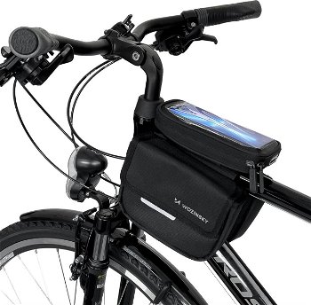 Wozinsky Torba rowerowa na ramę sakwa na rower wodoodporne etui na telefon 1,5l czarny (WBB26BK), Wozinsky