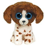 Jucarie Plush Beanie Boos Dog brown-white - Muddles 15 cm 36249, Meteor