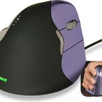 Mouse Evoluent Vert Optical Mouse RH, VM4S, Optic, USB cu fir, 2600 DPI, 6 butoane, Negru-Violet, Evoluent