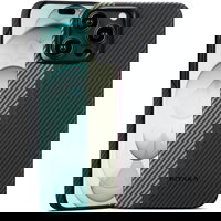 Husa Pitaka MagEZ 4 Aramida 600D pentru iPhone 15 Pro compatibila MagSafe Overture Gri