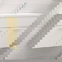 Dulap de chiuvetă, alb și stejar sonoma, 60x38,5x46 cm, PAL