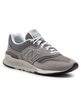 New Balance, Pantofi sport de piele intoarsa cu garnituri de plasa 997H, Gri, 11.5