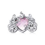 Talisman din argint Carriage Pink Heart, EdenBoutique