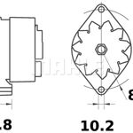 Alternator (14V, 65A) CASE IH 5000 MAXXUM 4-390 6-590 6T-590 dupa 1988