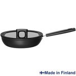 Tigaie antiaderenta cu capac Fiskars Hard Face, aluminiu, Ø 26 cm, 2.8L