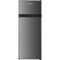 Frigider cu doua usi Heinner HF-H2206XE++, 206 l, Clasa E, lumina LED, 3 rafturi de sticla, H 143 cm, Inox