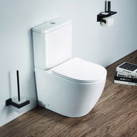 Set vas wc stativ rimless Foglia Oslo cu rezervor si capac soft close inclus, alb lucios, Foglia