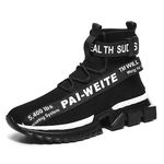 Pantofi sport HI top MBrands, usori cu talpa flexibila , Negru, Mbrands