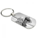 Breloc Personalizat cu Poza si Text - Placuta Inox 40x23 mm, Gravura Laser, Garantie pe Viata, OnixBox