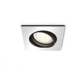 Spot LED incastrat Hue Milliskin, Bluetooth, GU10, 5W (50W), 350 lm, lumina alba (2200-6500K), IP20, 9cm, Argintiu, Philips