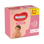 Servetele umede Huggies Soft Skin, 2+1 pachete, 168 buc
