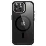 Husa magsafe compatibila apple iphone 15 pro max, atasare magnetica, halolok si folie protectie, negru