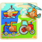 Primul meu puzzle - 4 mijloace de transport, BIGJIGS Toys, 1-2 ani +, BIGJIGS Toys