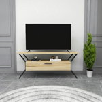 Comoda TV, Kalune Design, Tarz, 124x54x35 cm, Pâslă / Negru , Kalune Design