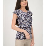 Bluza dama Engros, marca Hailys, cu imprimeu multicolor si maneca scurta, Hailys