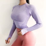 Tricou modern pentru femei, cu maneca lunga, material care respira, pentru yoga sau fitness, Neer