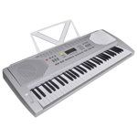vidaXL Set tastatură electrică cu 61 de taste, argintiu și negru, vidaXL