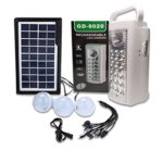 Kit Solar GD-8020 cu lanterna LED, 3 becuri incluse, acumulator, incarcare solara, MAJD