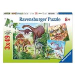 Puzzle dinozauri 3x49 piese RAVENSBURGER, Ravensburger