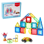 Set de constructie magnetic 3D, 3 ani+, 60 piese, Magplayer