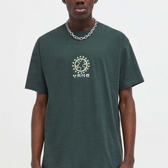 Vans tricou din bumbac barbati, culoarea verde, cu imprimeu, Vans
