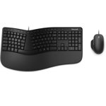 Kit tastatura + mouse Microsoft Ergonomic for Business, negru, MICROSOFT