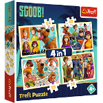 Set puzzle 4 in 1 Trefl Scooby Doo si prietenii, 1x35 piese, 1x48 piese, 1x54 piese, 1x70 piese, Trefl