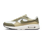 Nike, Pantaloni sport cu garnituri de piele Air Max, Alb/Kaki