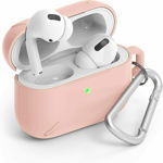 Husa Husa de protectie Ringke pentru casti Apple Airpods Pro Roz piersica, Ringke