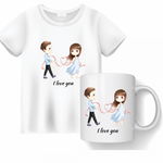 Set cana si tricou personalizate pentru ziua indragostitilor Valentines Day SVD3012