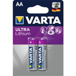 Set 2 baterii litiu AA, 1,5 V, 2900 mAh, Varta Professional, Varta