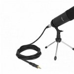 Microfon profesional pentru podcast/computer XLR/jack 3.5mm, Delock 66640, Delock