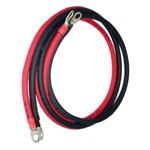 Set cablu baterie, diametru 6mm, rosu, negru, 2x25 cm,cu papuci 6mm, ambele capete, rezistent UV, OEM
