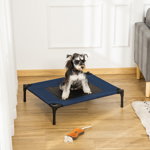 Pat Confortabil pentru Câinișori PawHut, Design Modern, Albastru și Negru, 76x61x18cm | Aosom Romania, PawHut