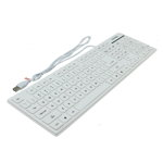 Tastatura slim interfata USB, cu fir, 107 taste, Activejet K-3016SW, Alb, ActiveJet