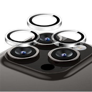Set 3 protectii sticla camera foto ESR compatibil cu iPhone 15 Pro / 15 Pro Max Clear, ESR
