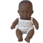 Miniland - Baby african (baiat) Papusa 21cm, Miniland
