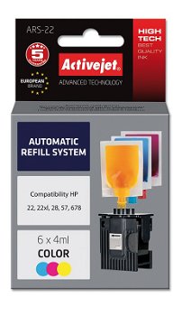 Sistem Kit automat de refill color pentru HP 22 HP 28 HP 57 ActiveJet, ActiveJet