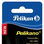 Roller o Negru Grip Pentru Dreptaci 2 Rezerve Albastre Blister Pelikan, Pelikan