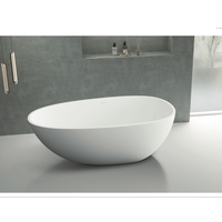 Cada freestanding din corian Karag  Chiara 170 cm Alb Mat, 