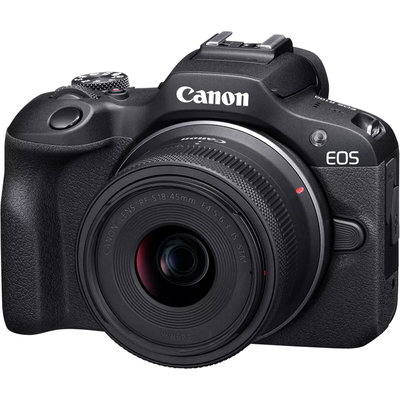Aparat foto DSLR Canon EOS R100 Mirrorless Camera + RF-S 18-45mm F4.5-6.3 IS STM Lens