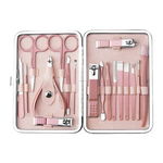 Set Manichiura si Pedichiura din Otel Inoxidabil 18 piese Rose Gold, Engros, 