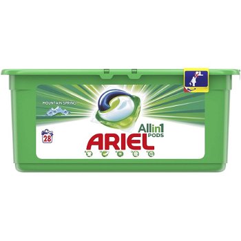 Detergent capsule Ariel All in One PODS Mountain Spring, 28 spalari