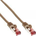 Cablu inline Patchcord S/FTP, PiMF, Cat.6, 250MHz, PVC, brązowy 0.3m (76433K), InLine