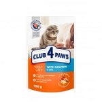 Hrana umeda completa pentru pisici, Club 4 Paws Premium, cu Somon in jeleu, 24x100g
