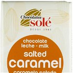 Ciocolata cu lapte si caramel sarat, îndulcita cu stevie, 100 g Chocolates Sole BIO, Chocolates Sole