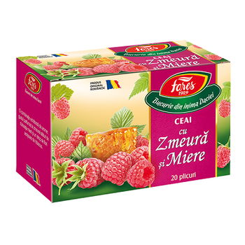 Ceai de zmeura cu miere Aromfruct, 20 plicuri, Fares