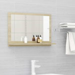 Oglindă de baie, stejar sonoma, 60 x 10,5 x 37 cm, PAL, Casa Practica